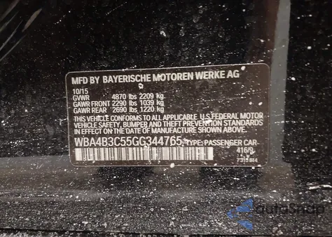 2016 BMW 435I Gran Coupe xDrive from USA, damaged, VIN WBA4B3C55GG344765